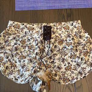 Cream high waisted shorts
